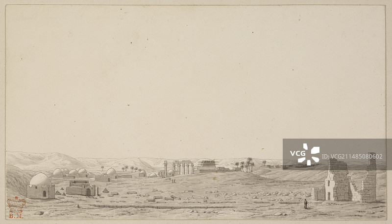 埃斯内神庙建筑群绘画图片素材