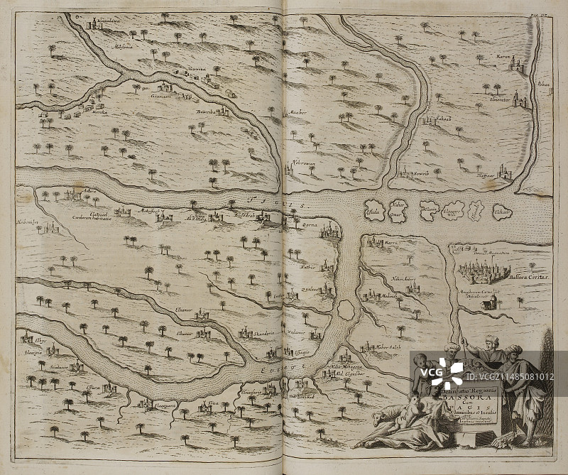 17世纪的巴士拉（巴斯拉）地图图片素材