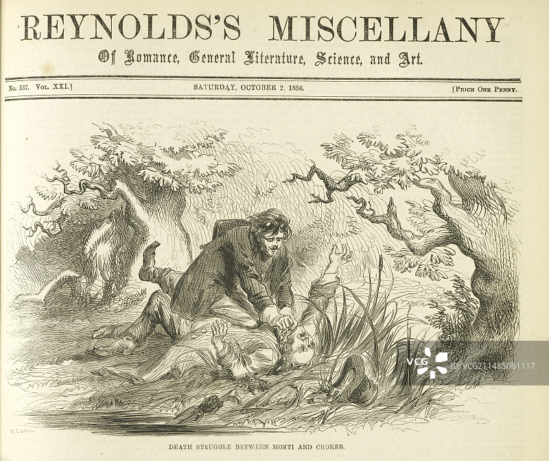 蒙蒂与克罗克之间的殊死搏斗图片素材