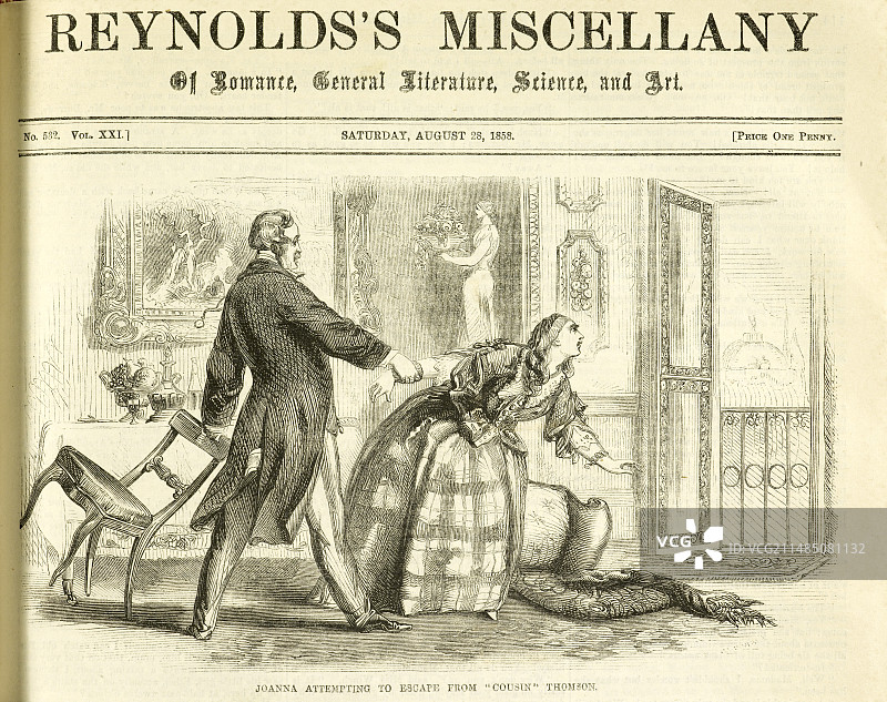 乔安娜试图从“表哥”那里逃脱图片素材