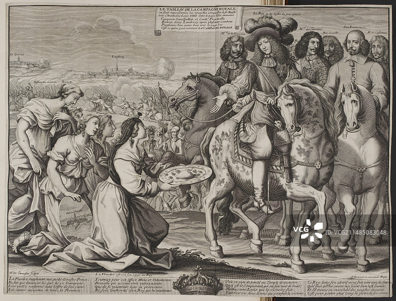 女人喂食查理五世图片素材