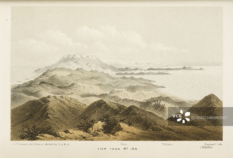 克里特岛山脉插画图片素材