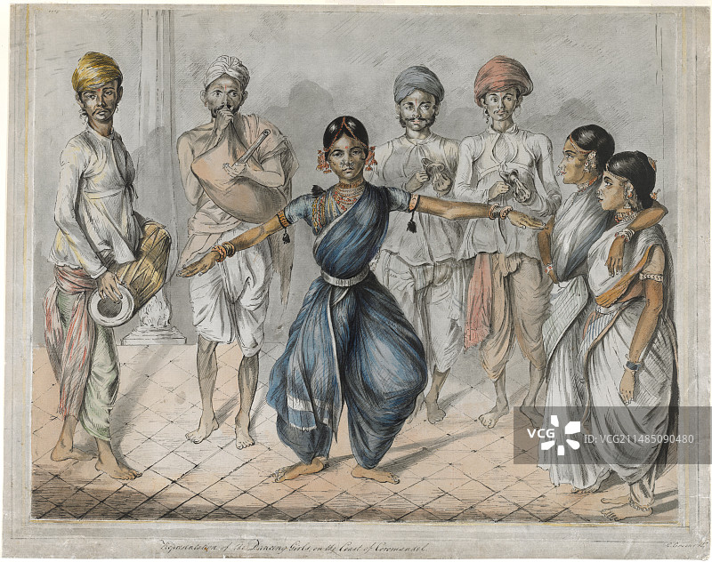 跳舞的女孩和音乐家图片素材