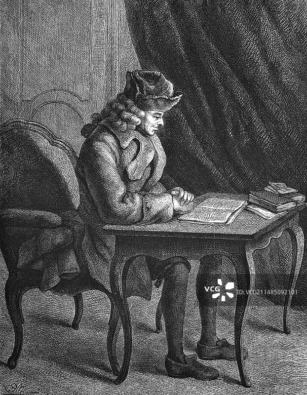 法国作家伏尔泰图片素材