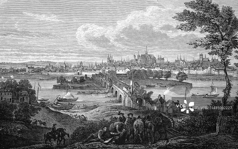 17世纪奥尔良城市景观（法国）图片素材