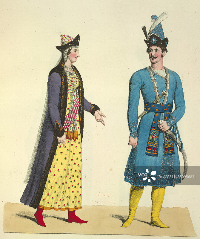 布哈拉妇女与丈夫图片素材