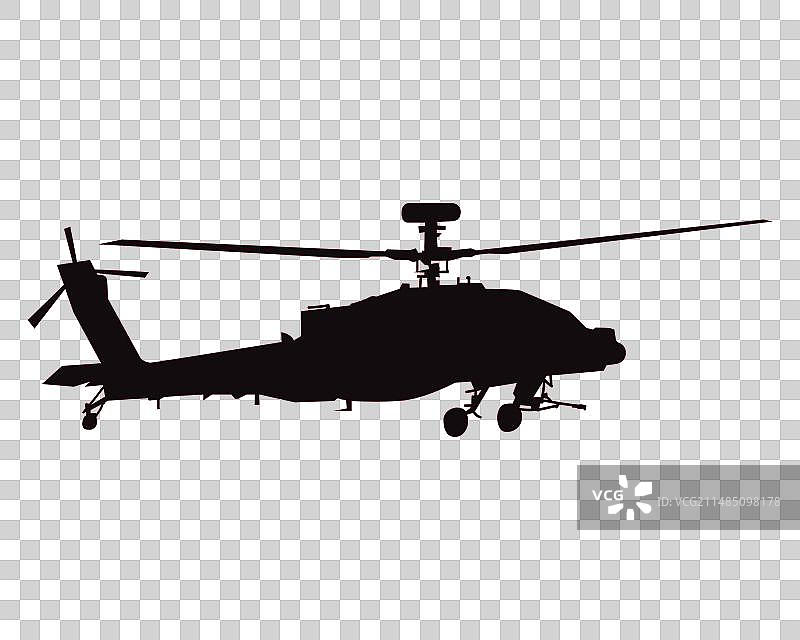 军用直升机轮廓图图片素材