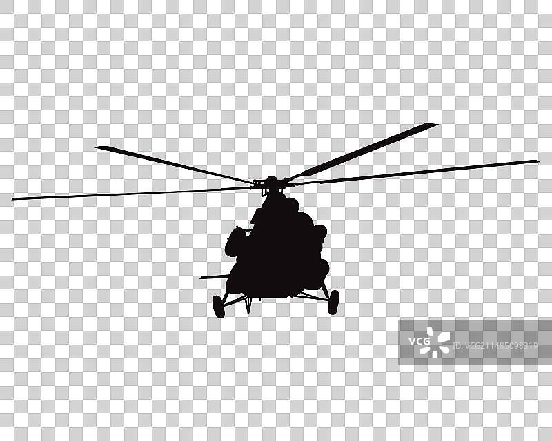 军用直升机轮廓图图片素材