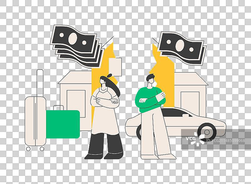 财产分割抽象概念图片素材