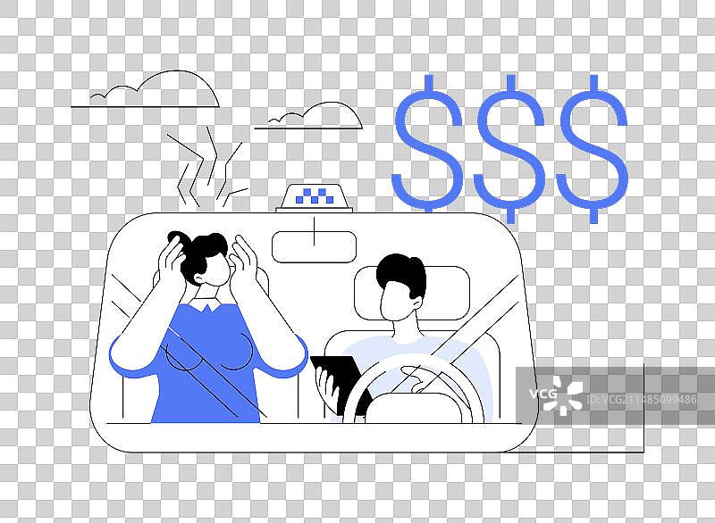 昂贵的出租车行程抽象概念图片素材