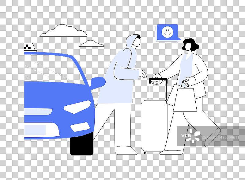 乐于助人的出租车司机抽象概念图片素材