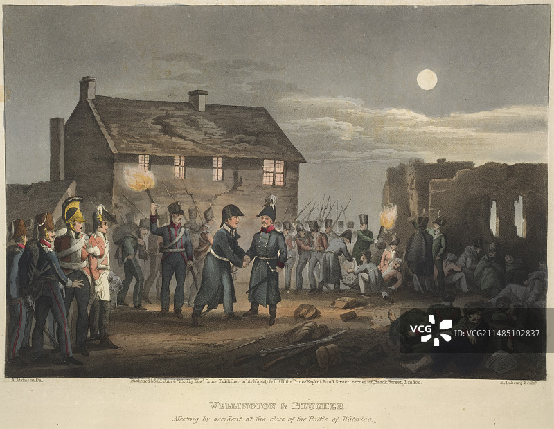 惠灵顿与布吕歇尔图片素材