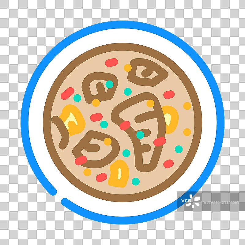 法式红酒炖牛肉彩色图标图片素材