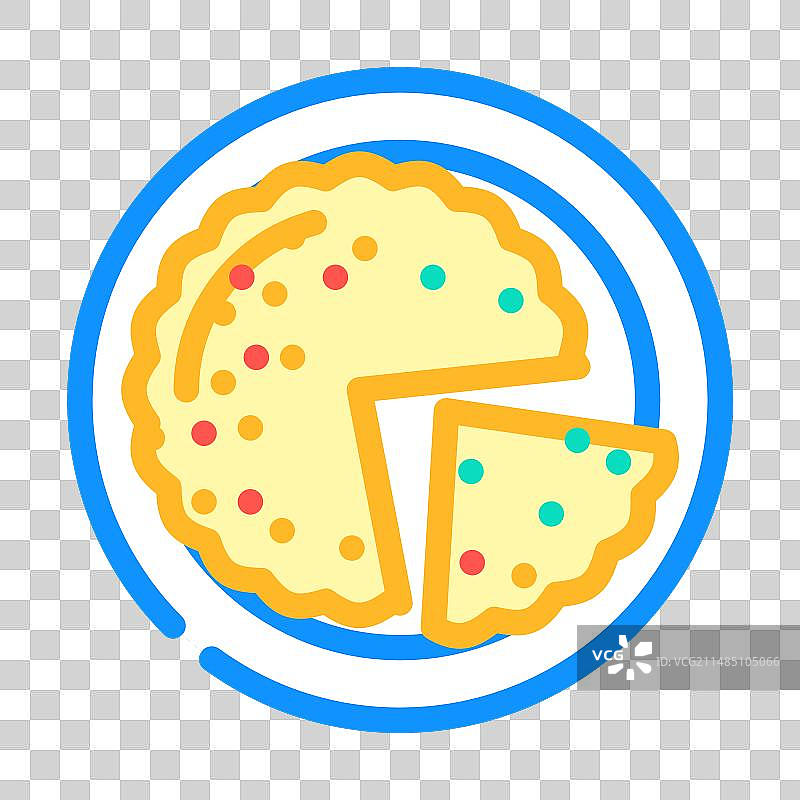 洛林乳蛋饼法式料理彩色图标图片素材