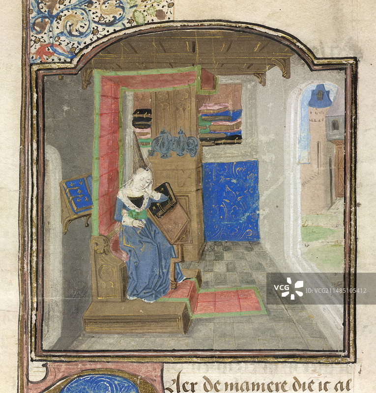 克里斯汀·德·皮桑在书房里图片素材