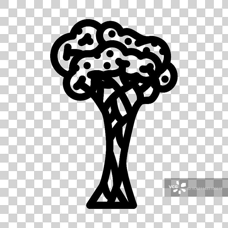 绞杀榕丛林亚马逊线条图标图片素材