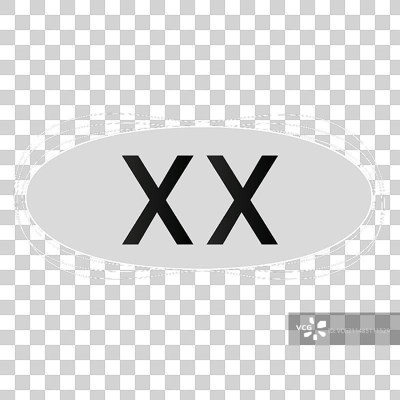 访谈播客扁平单色首字母设计图片素材