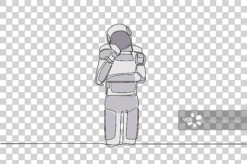 宇航员单线画图片素材