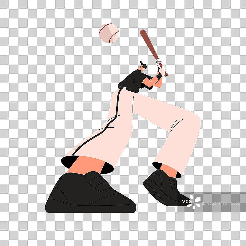 职业棒球运动员挥棒击球图片素材