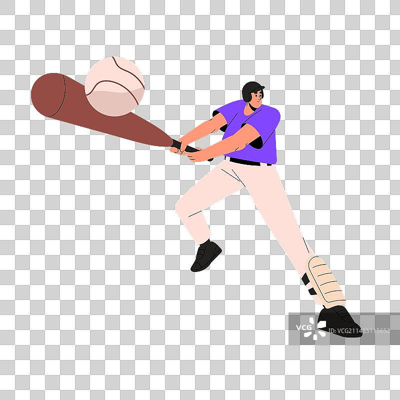 棒球运动员挥棒击球图片素材