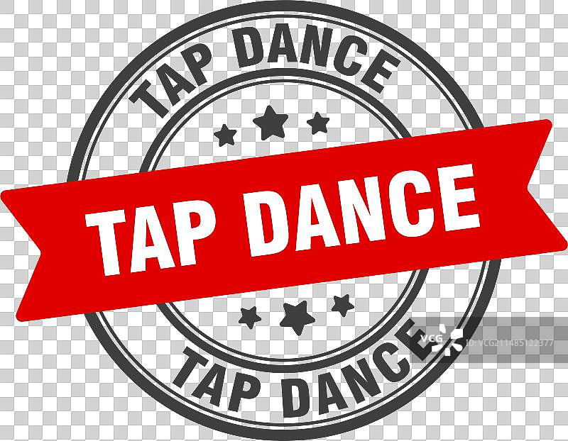 透明背景上的踢踏舞印章标签图片素材