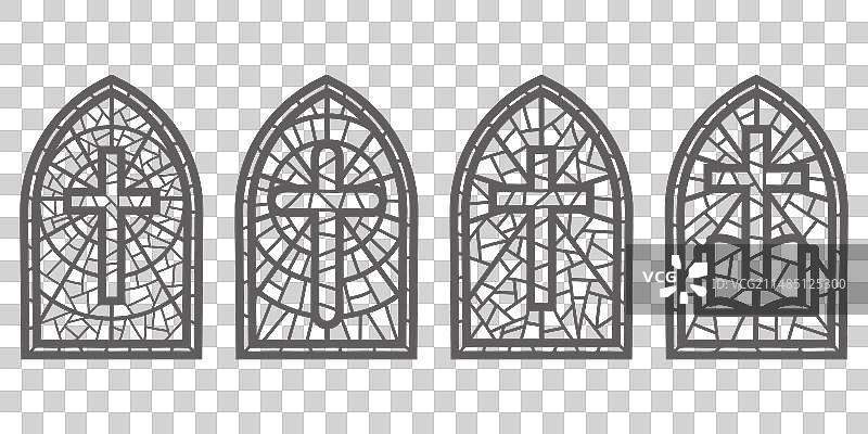 教堂彩色玻璃马赛克图片素材