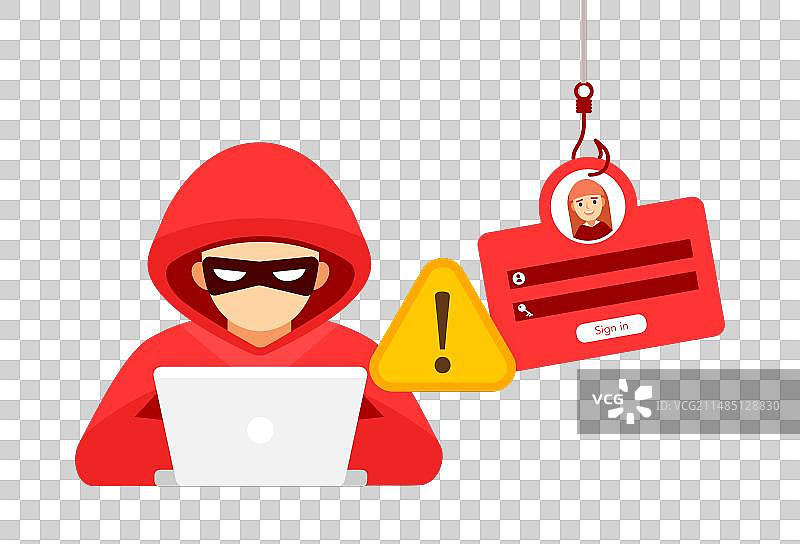 利用网络钓鱼陷阱攻击个人的黑客图片素材