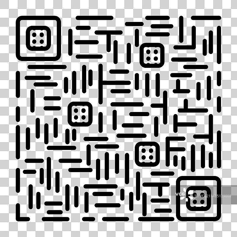 二维码黑色线条图标图片素材