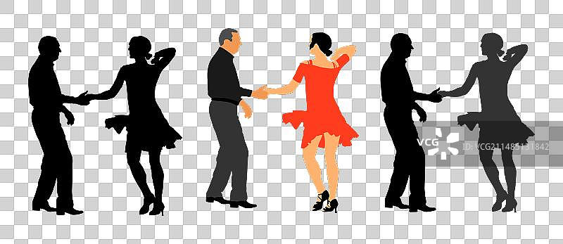 优雅的舞者情侣剪影图片素材