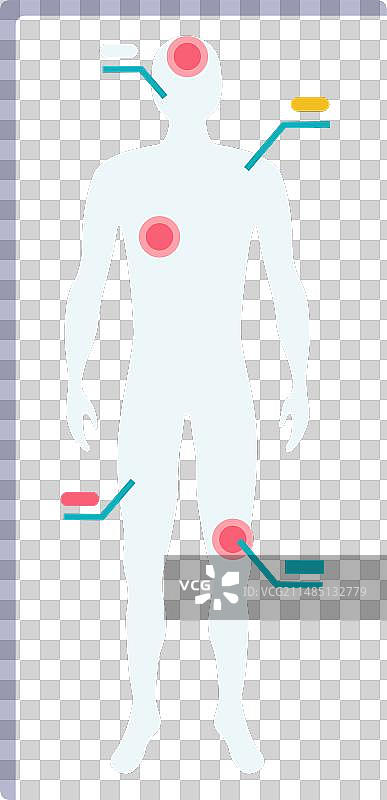 人体疼痛点图示（蓝色）图片素材