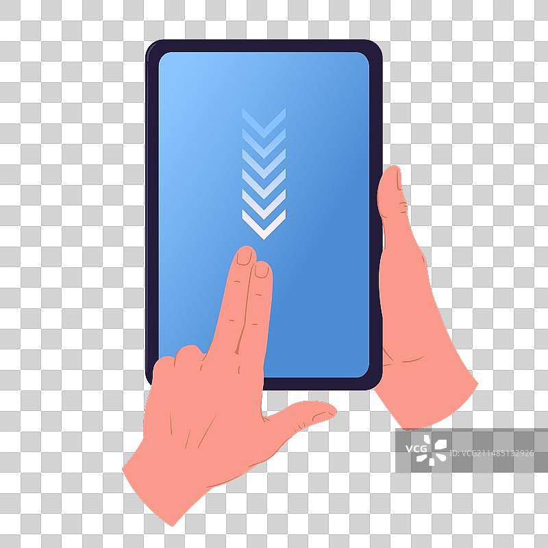 手持数字平板电脑屏幕触摸手势图片素材