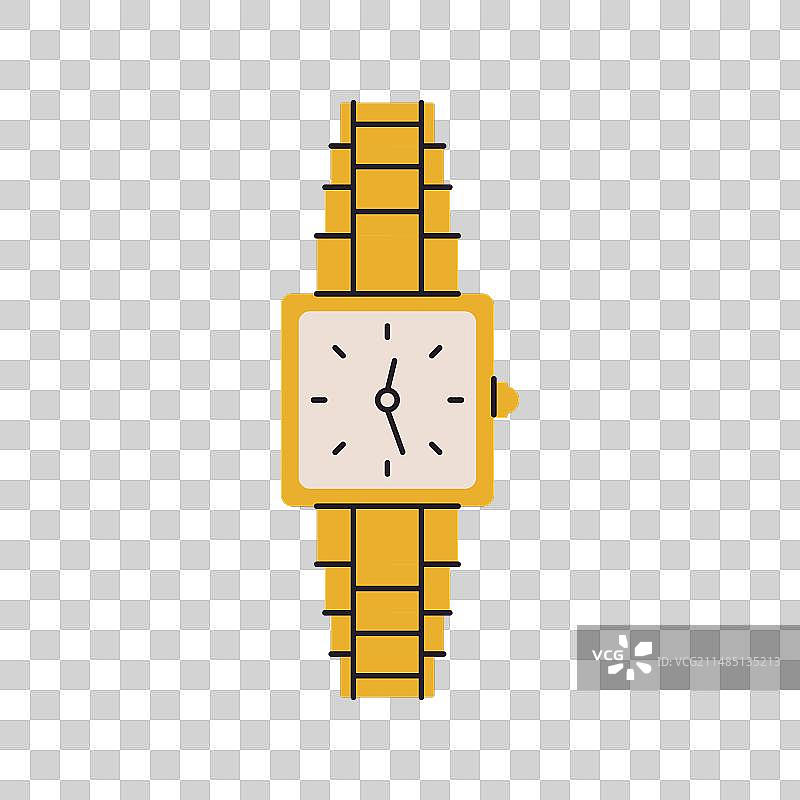 卡通金色女士腕表图片素材