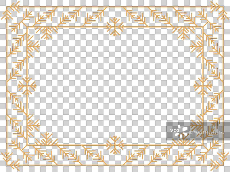 冬季雪花装饰艺术风格边框图片素材