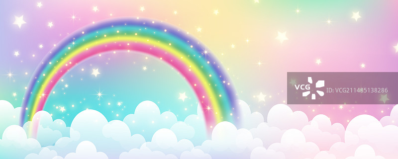 全息梦幻彩虹独角兽背景图片素材