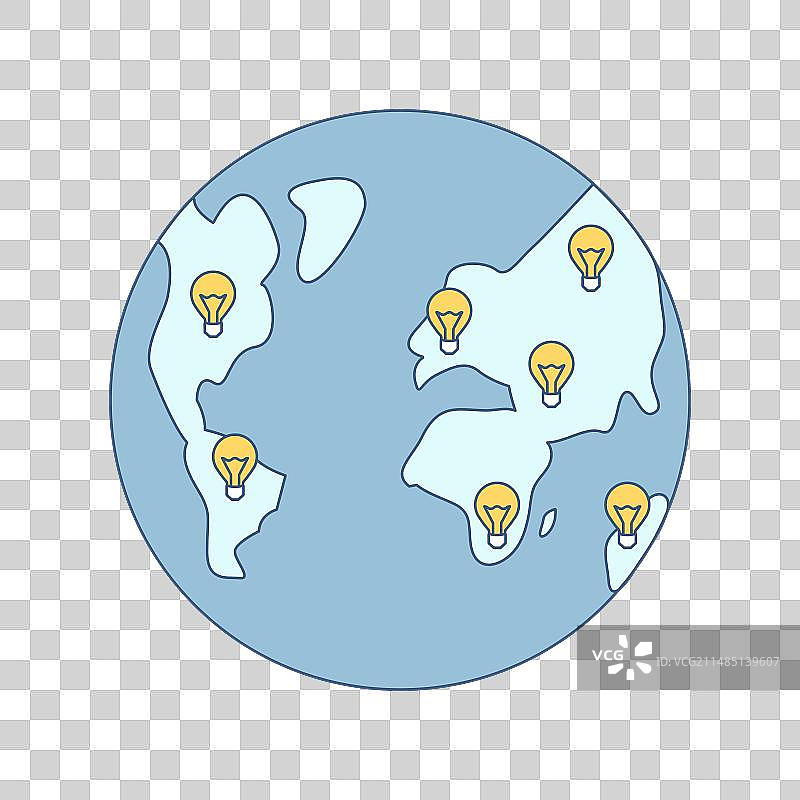 地球大陆上的灯光图片素材