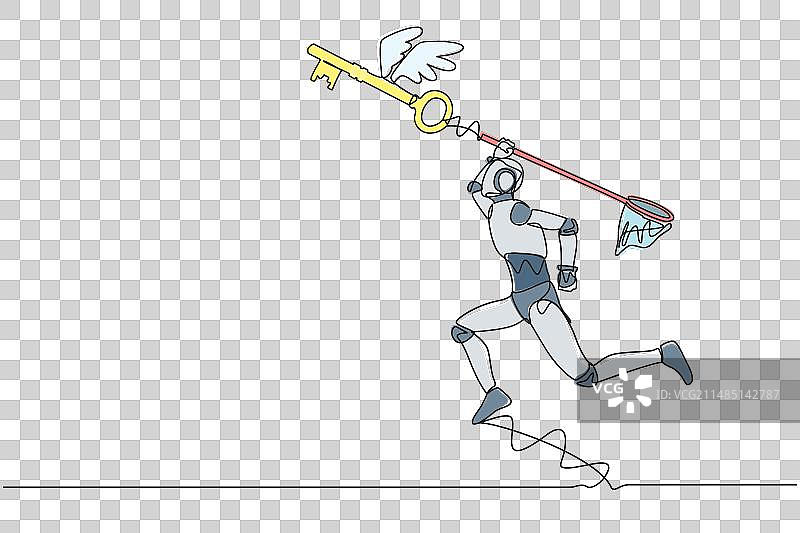 机器人尝试单线连续绘图图片素材