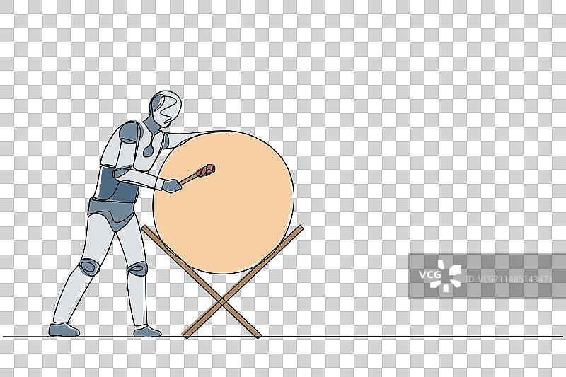 机器人单线连续绘画图片素材