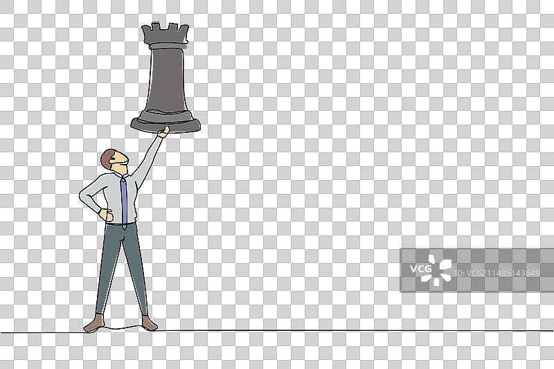 商务人士连续单线绘画图片素材