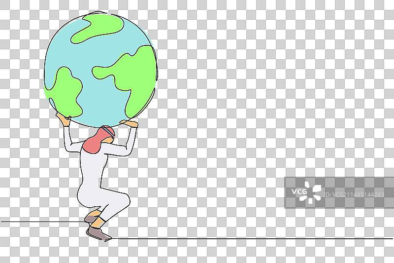 阿拉伯商人连续单线图图片素材