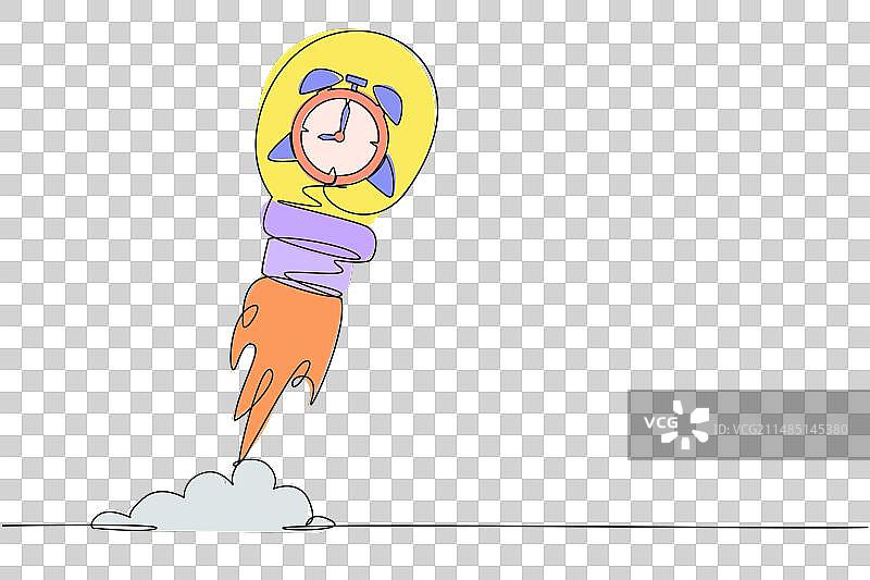 闹钟发射单线画图片素材