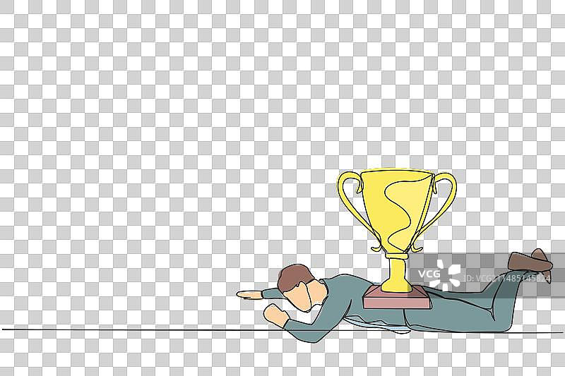 抑郁商人单线连续绘画图片素材