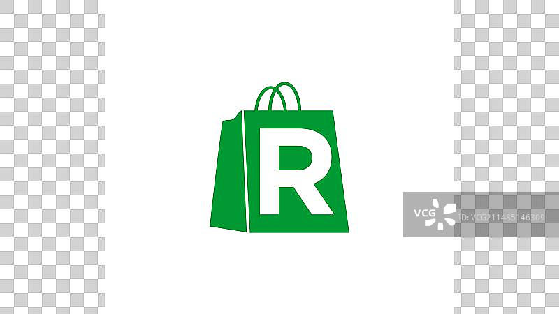 购物袋字母R图标标志图片素材