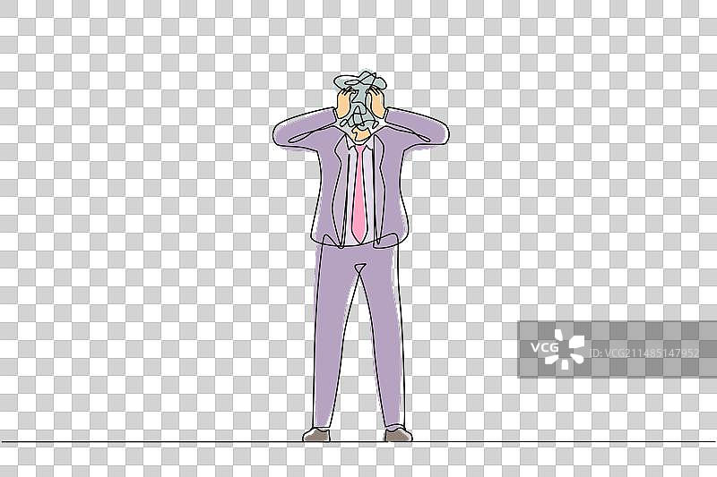 单线绘画：圆形商人图片素材