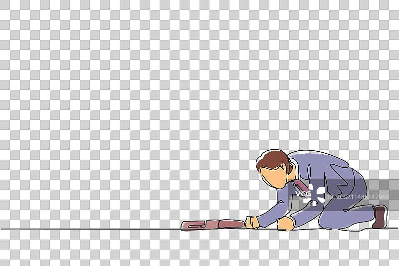 沮丧的商人单线绘画图片素材