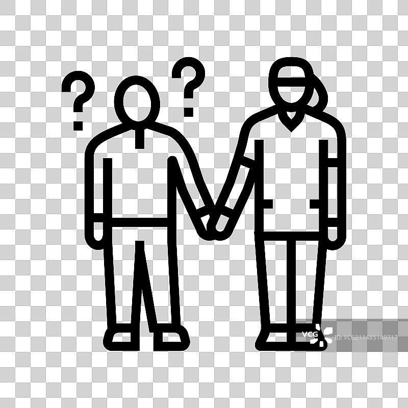 自闭症支持：职业治疗师线性图标图片素材