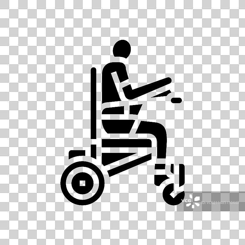 轮椅移动职业治疗师标志图片素材