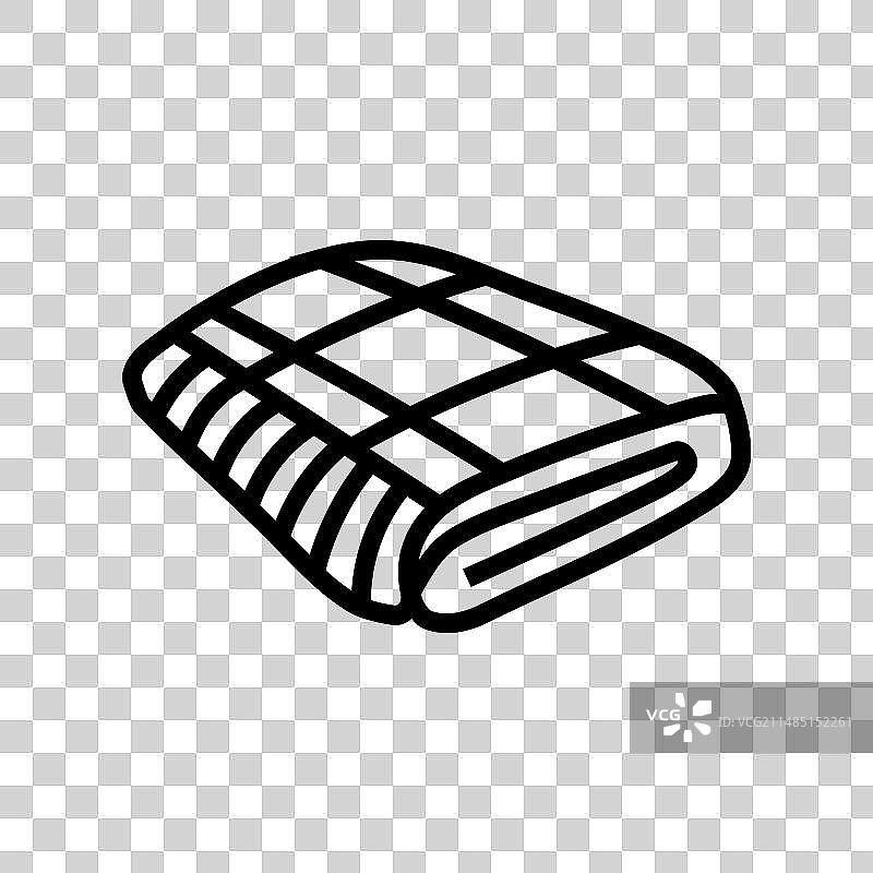 舒适的毯子睡眠之夜线条图标图片素材