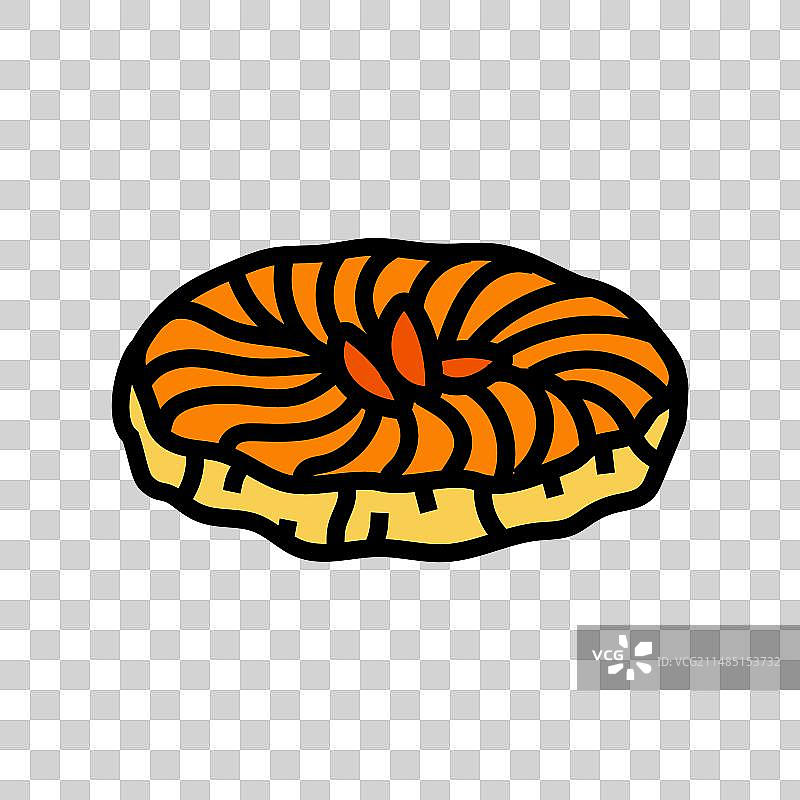 法式反烤苹果塔彩色图标图片素材