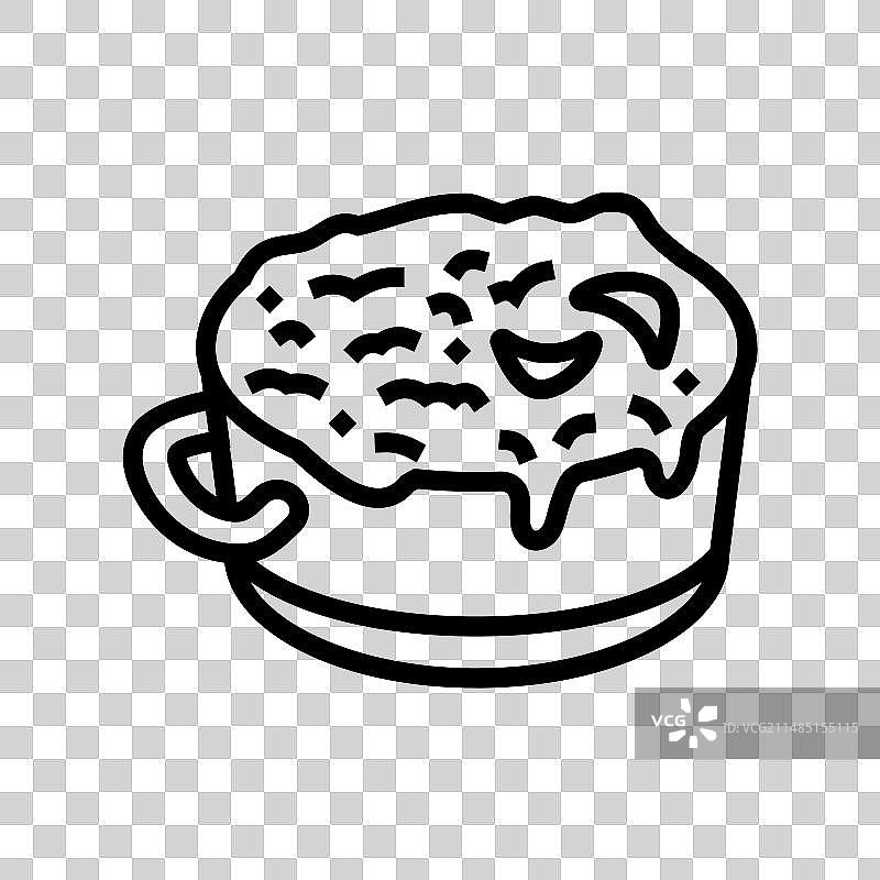 法式洋葱汤美食线性图标图片素材