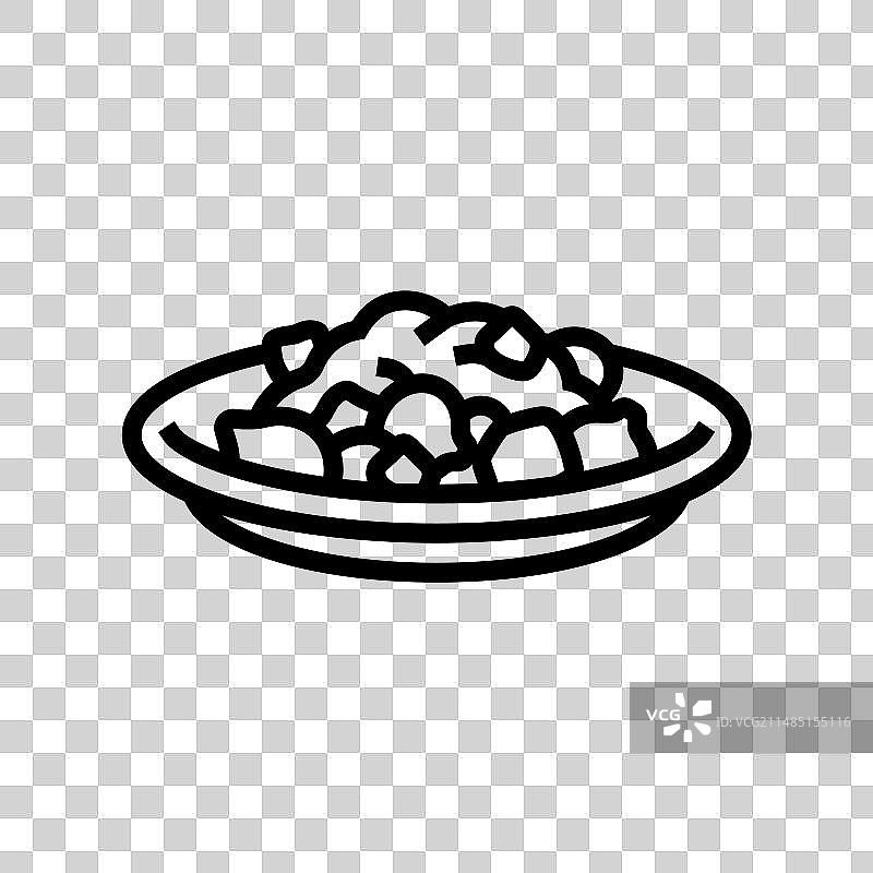 法式勃艮第红酒炖牛肉线条图标图片素材